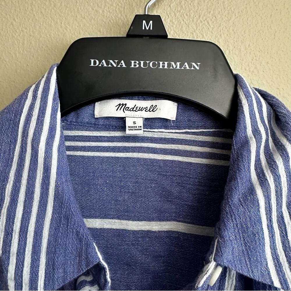 Madewell Central Shirt in Highley Stripe in Bluestone - Picture 5 of 10